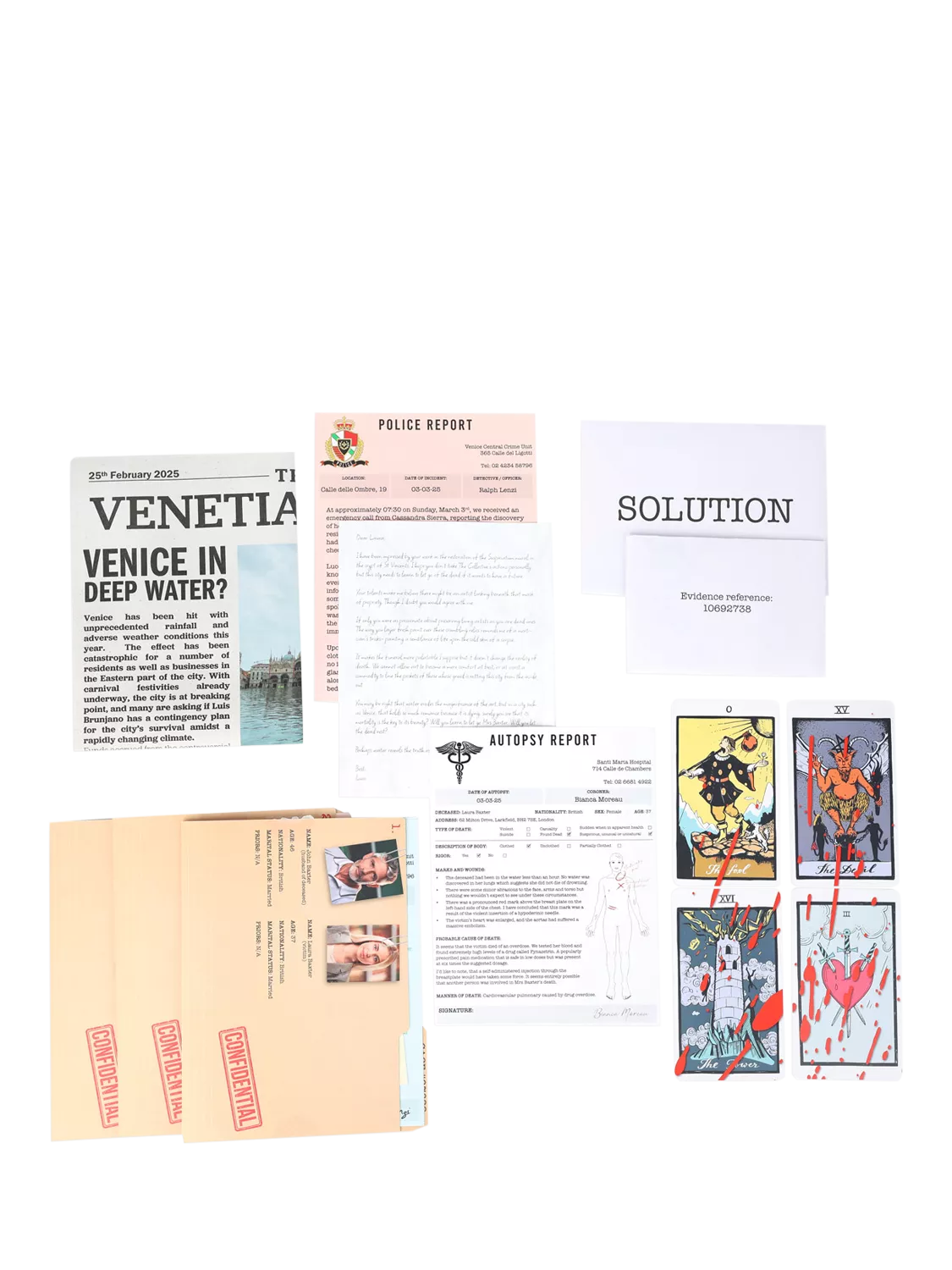 Talking Tables escape room board game Venice murder mystery - British product