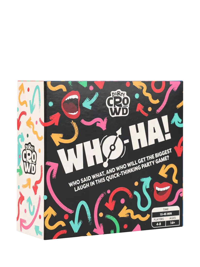 Talking Tables Who-Ha party game, imported from the UK