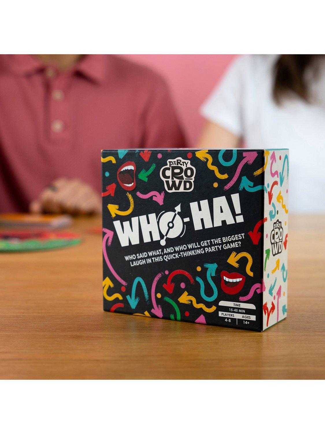 Talking Tables Who-Ha party game, imported from the UK
