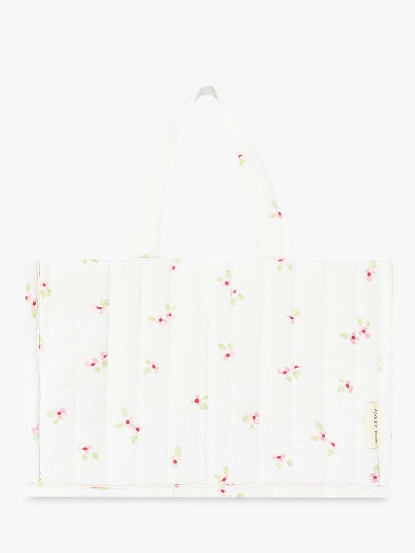 Avery Row baby changing caddy in Anemone floral print - British product