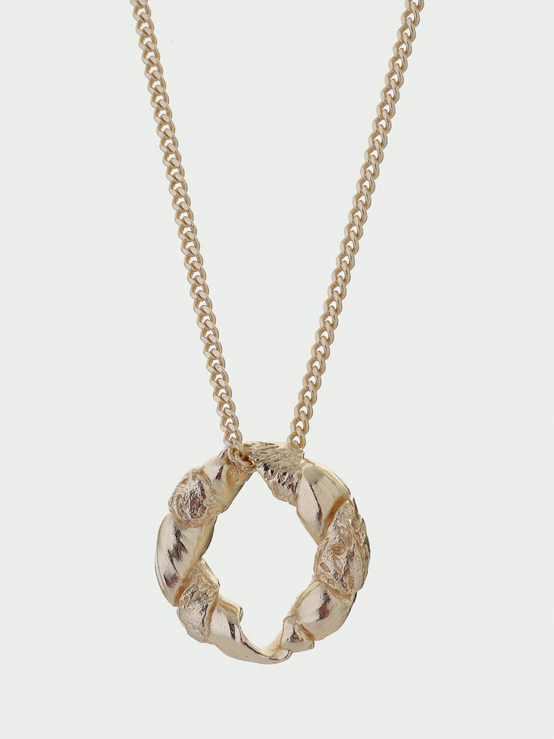 Tutti gold double chain textured twist necklace - British product