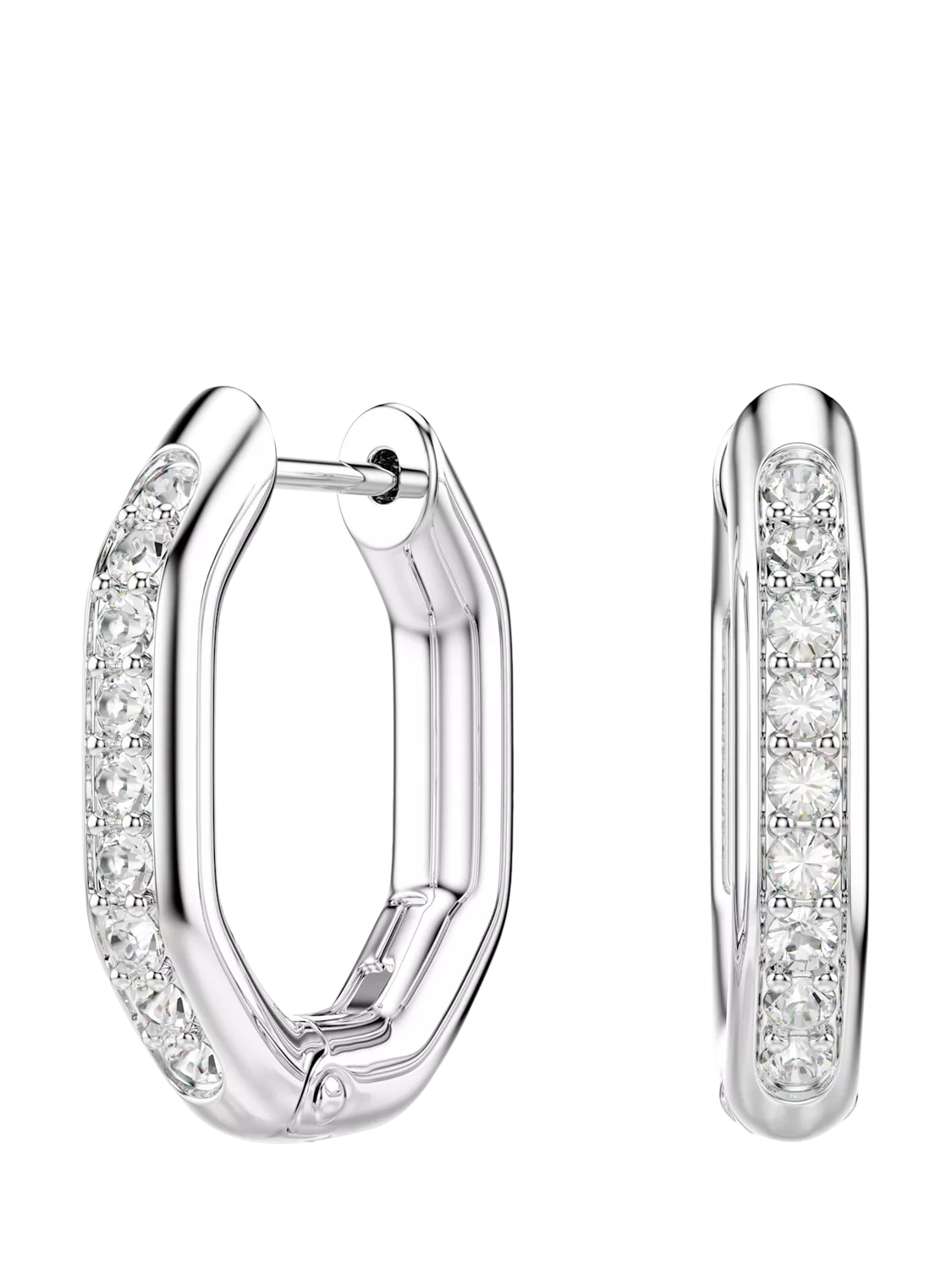 Swarovski Dextera hoop earrings in silver with crystals, UK version
