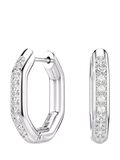 Swarovski Dextera hoop earrings in silver with crystals, UK version