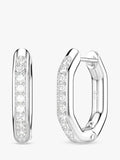 Swarovski Dextera hoop earrings in silver with crystals, UK version