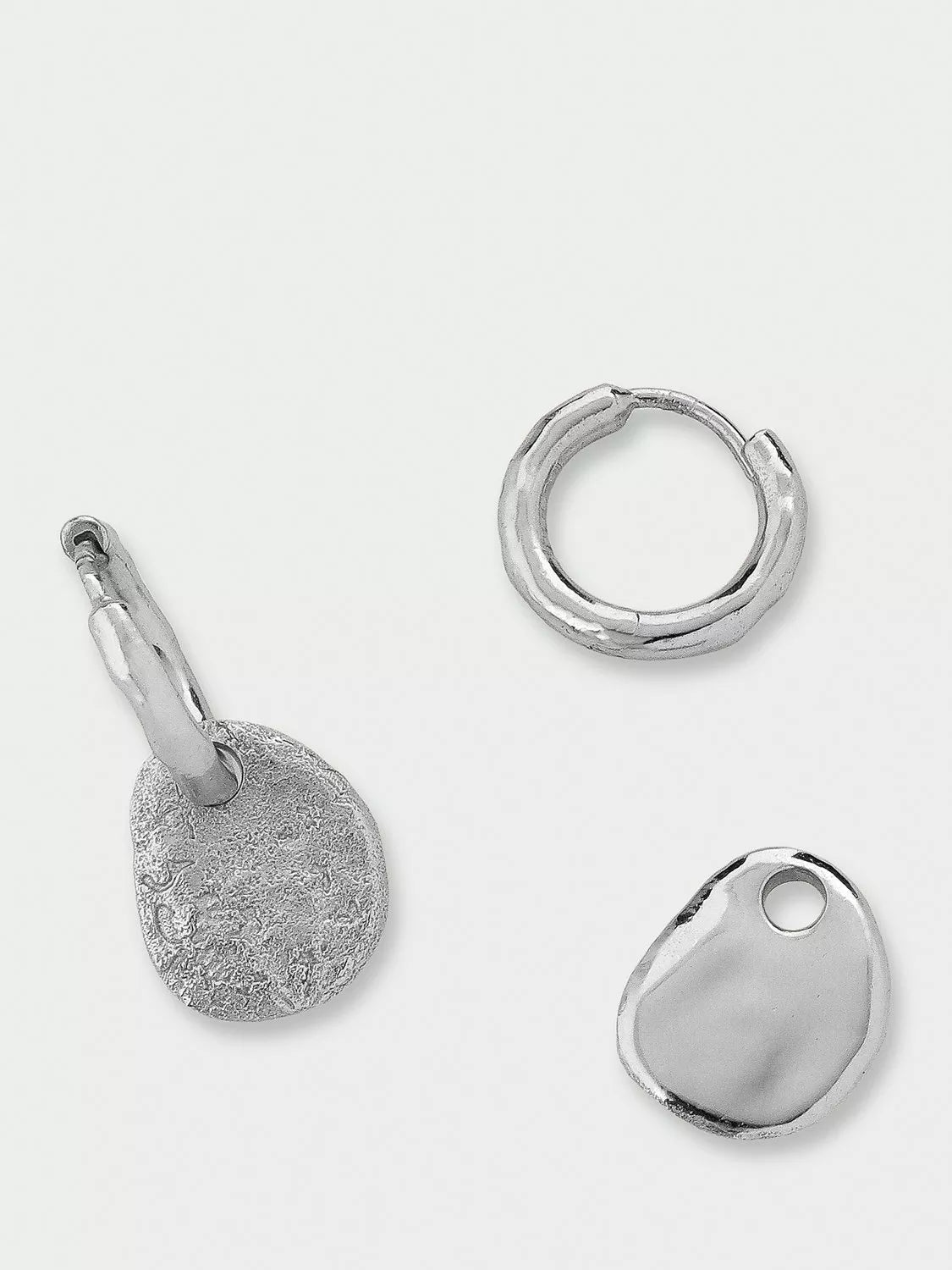 Tutti Textured Removable Drop Huggie Earrings