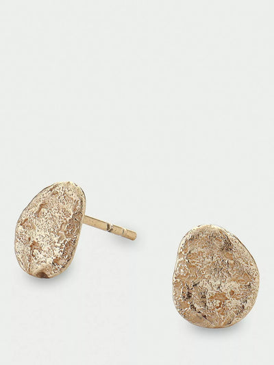 John Lewis Tutti Pebble Textured Stud Earrings Gold- Buy online at McGrocer