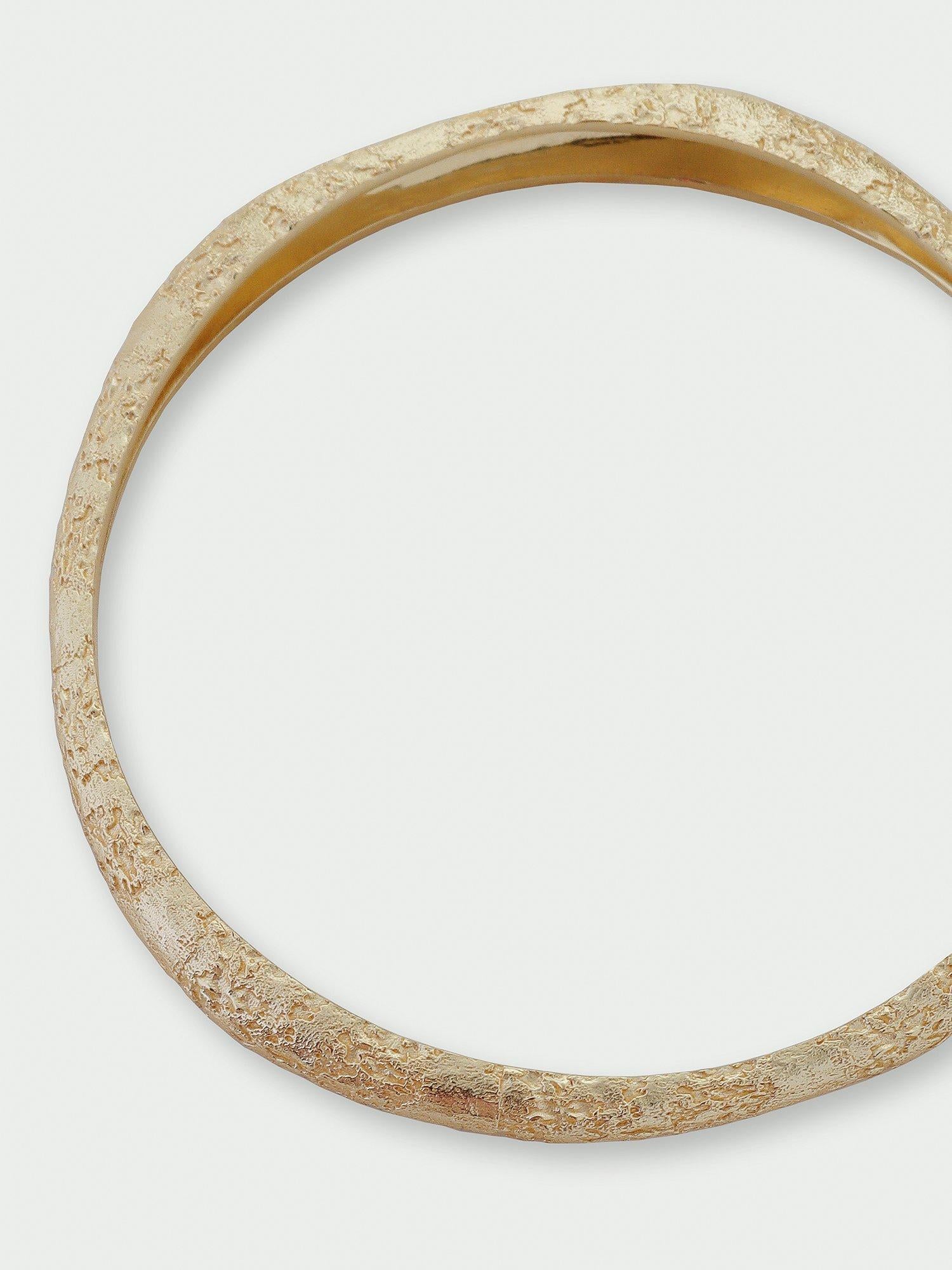 Tutti textured bangle gold plated recycled brass - British product