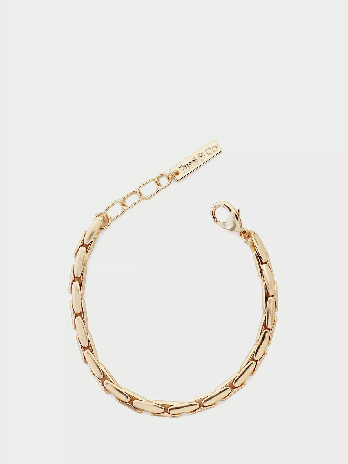 Tutti flat chain bracelet gold polished brass 19.70cm, UK version
