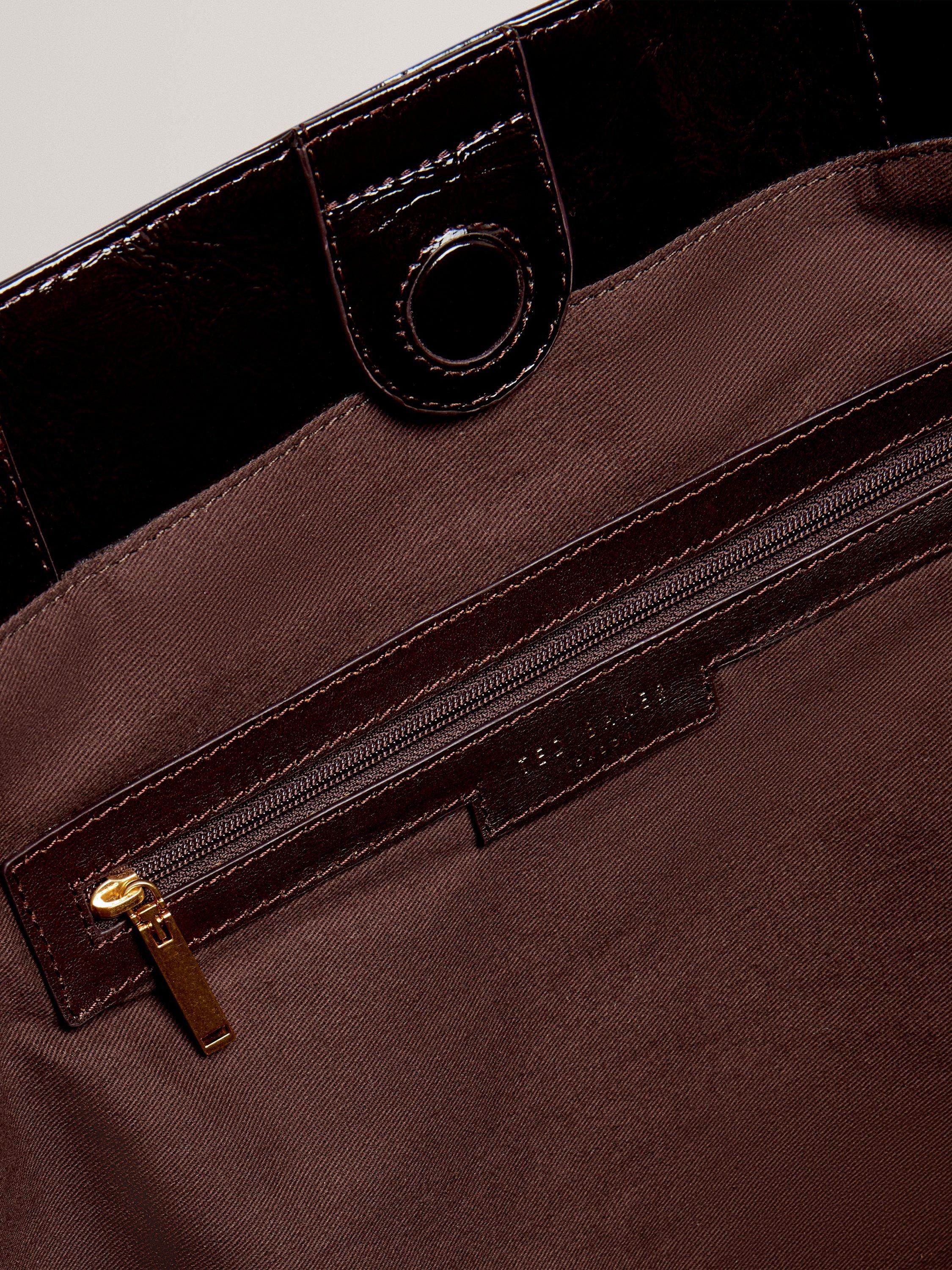 Ted Baker leather tote bag brown choc, imported from the UK