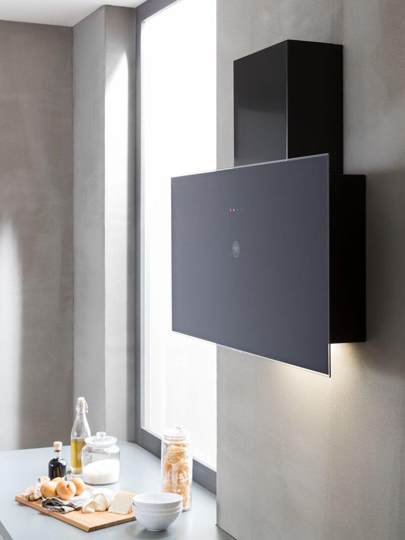 Bertazzoni chimney cooker hood black glass 90cm - British product