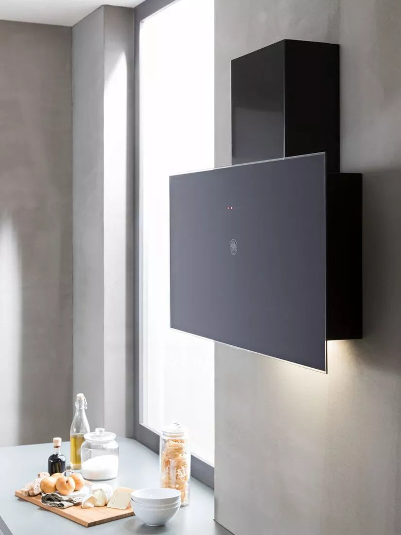 Bertazzoni chimney cooker hood black glass 90cm - British product