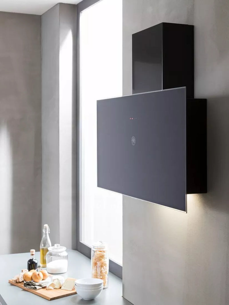 Bertazzoni chimney cooker hood black glass 90cm - British product