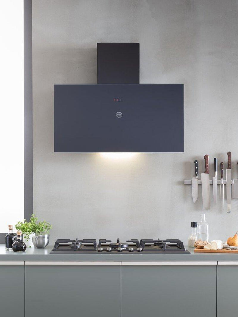 Bertazzoni chimney cooker hood black glass 90cm - British product