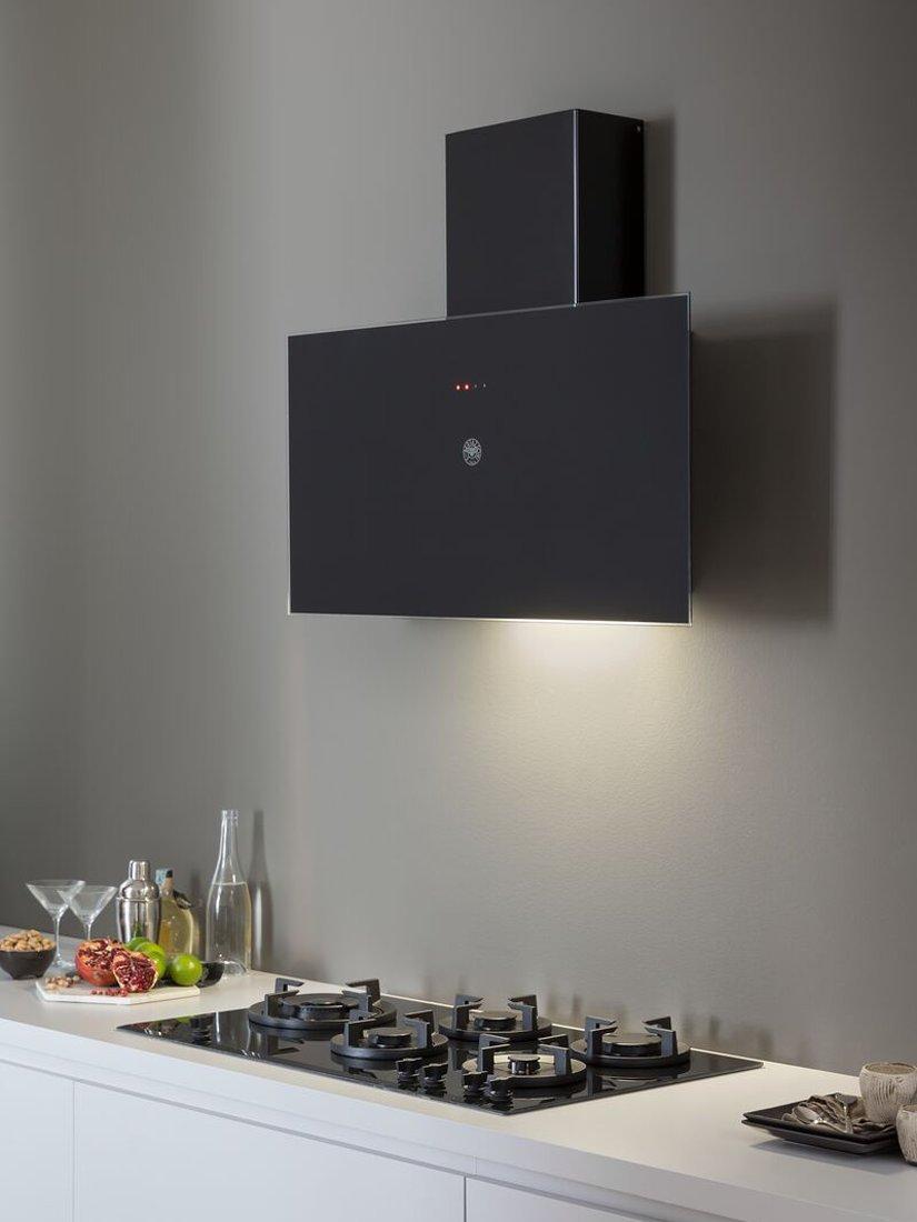 Bertazzoni chimney cooker hood black glass 90cm - British product