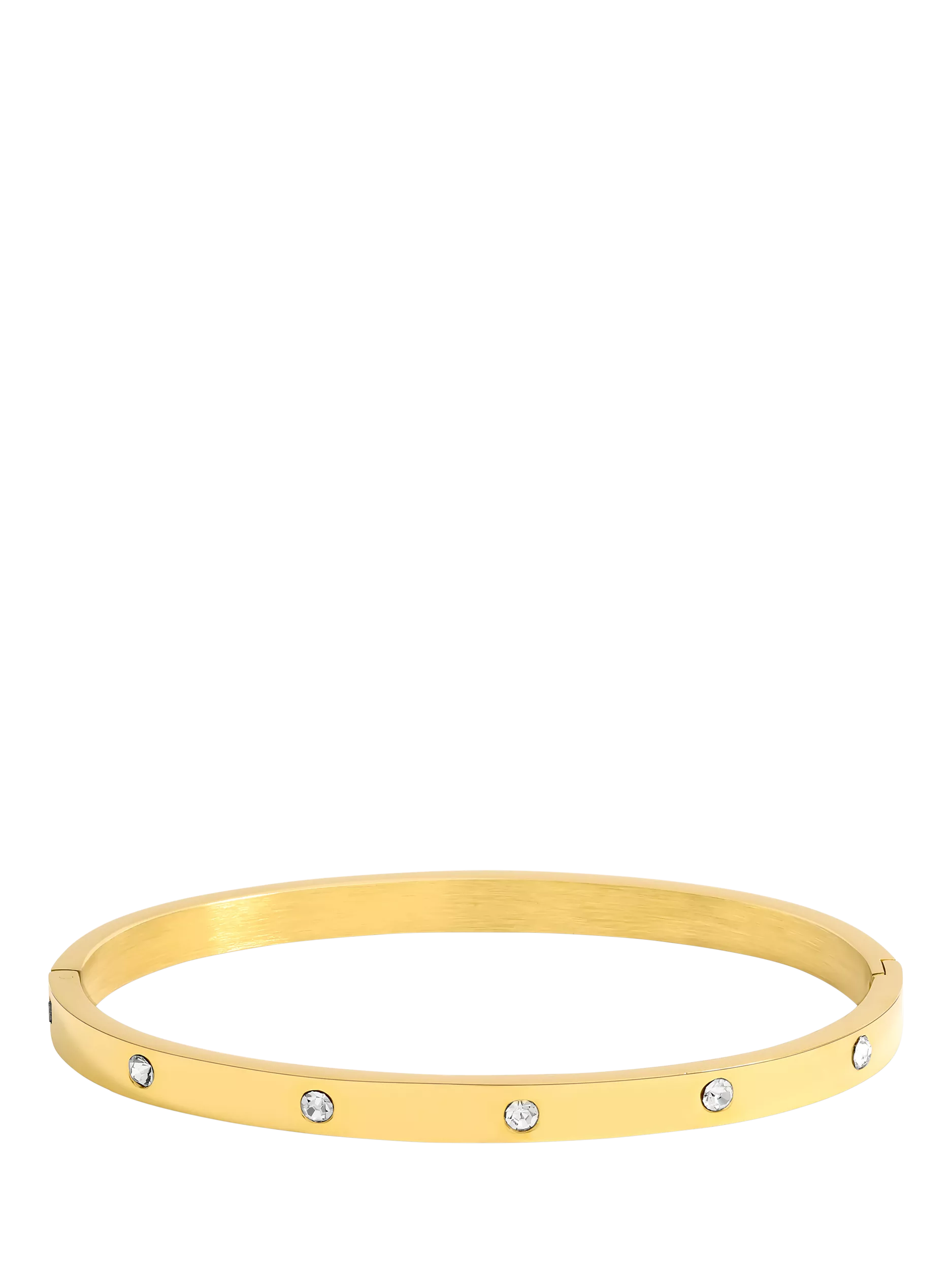 Jon Richard waterproof polished crystal bangle in gold, UK version