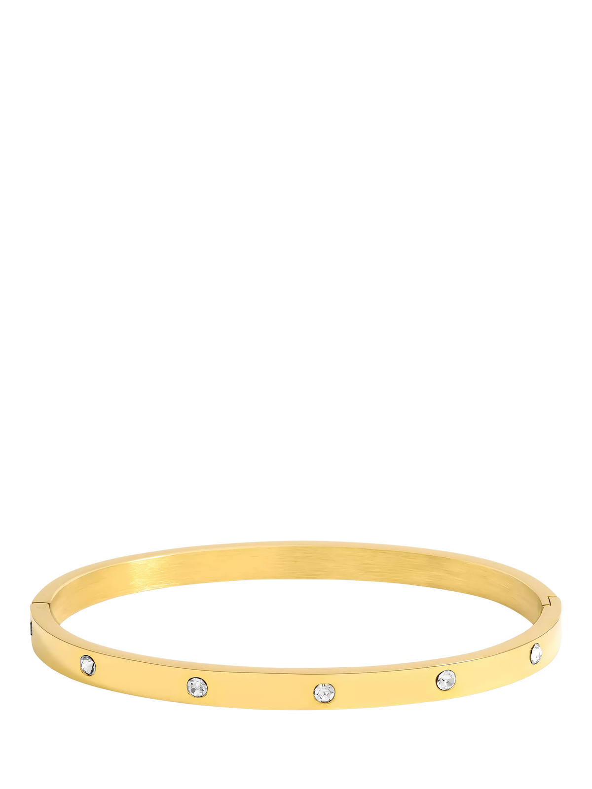 Jon Richard waterproof polished crystal bangle in gold, UK version