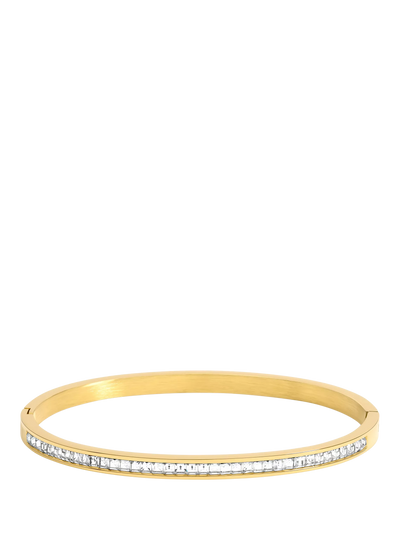 John Lewis Jon Richard Waterproof Polished Crystal Row Gold Bangle- Buy online at McGrocer