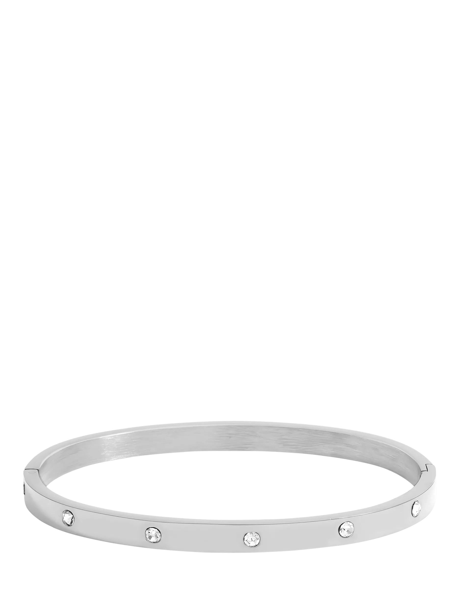 Jon Richard waterproof crystal polished bangle in silver, UK version