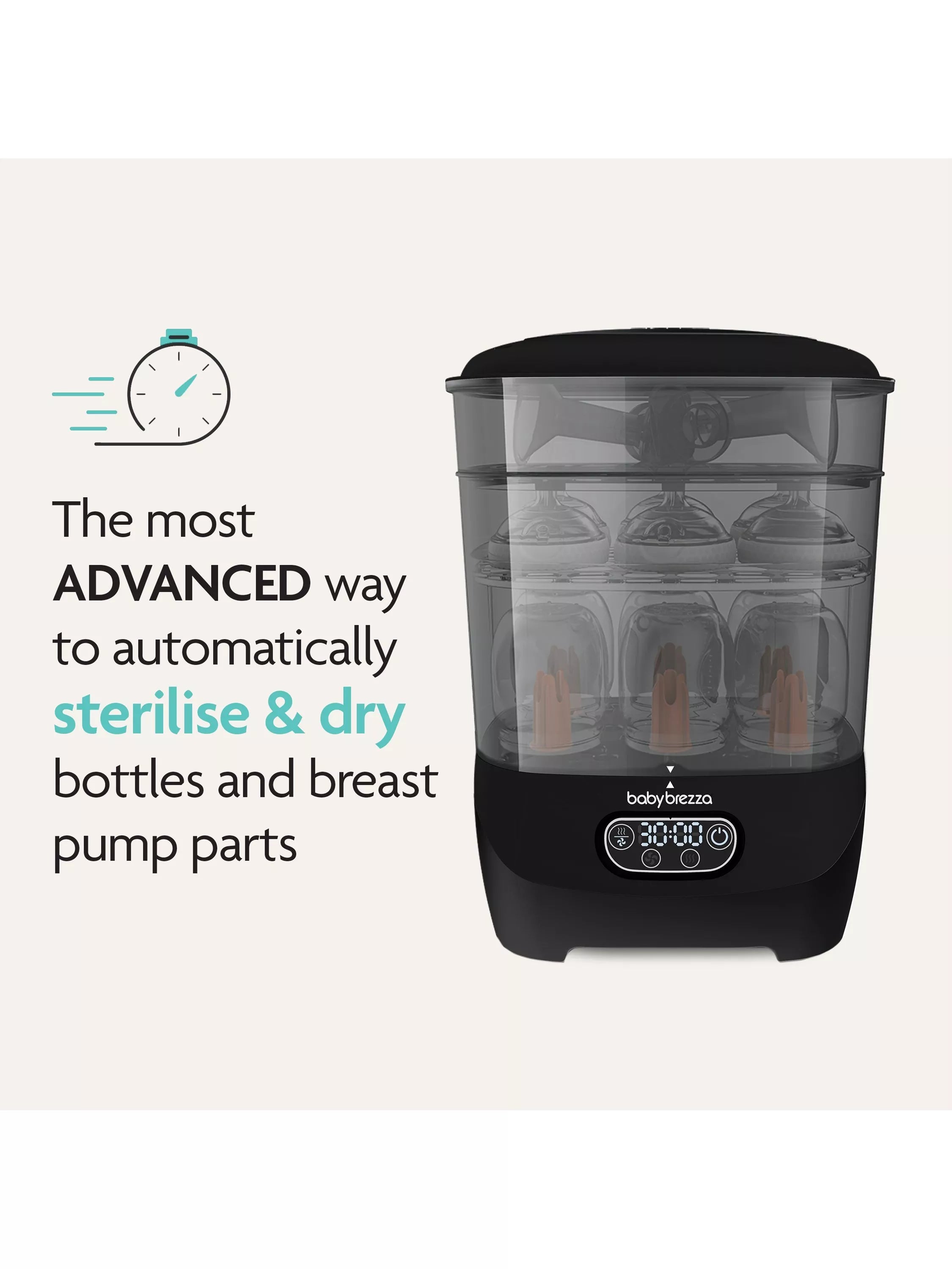 Baby Brezza baby bottle steriliser and dryer Black - British product