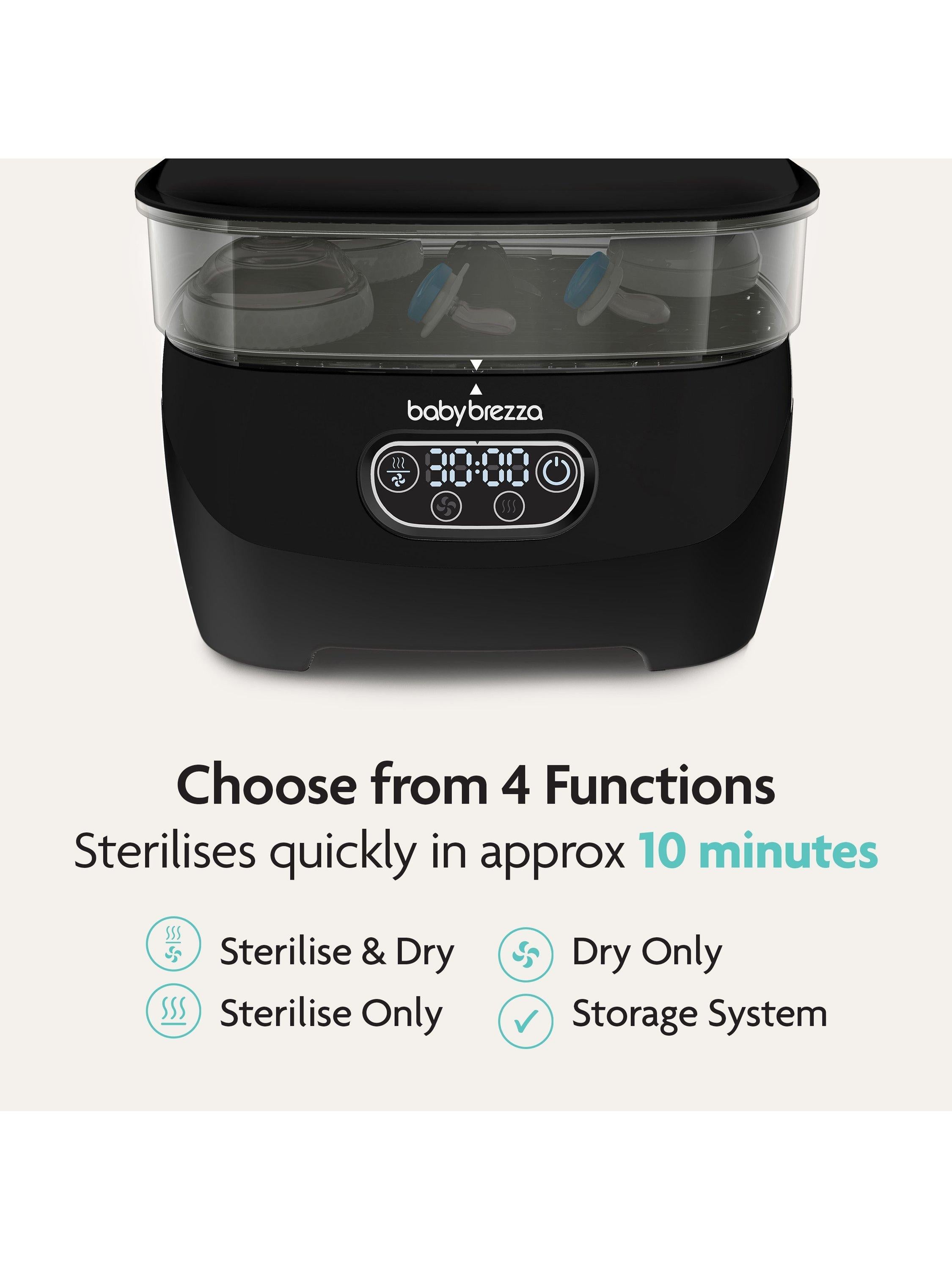 Baby Brezza baby bottle steriliser and dryer Black - British product