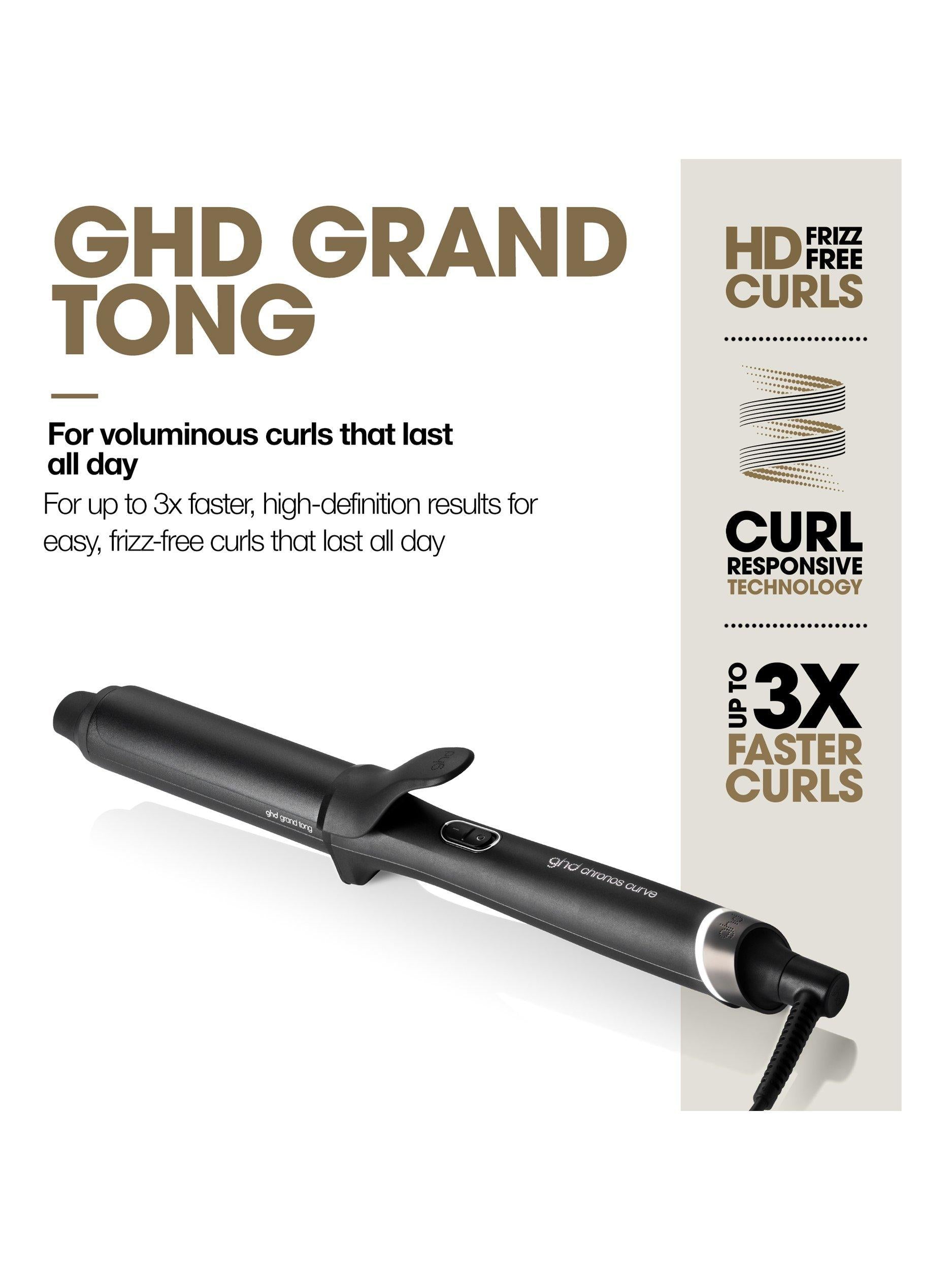 ghd Grand Tong curling tong 32mm black, imported from the UK