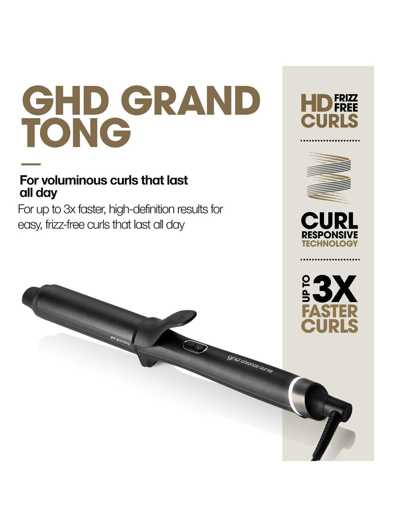 ghd Grand Tong curling tong 32mm black, imported from the UK