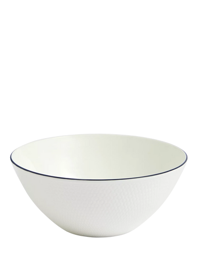 John Lewis Wedgwood Gio Blue Line Bone China Cereal Bowl, 16cm, White- Buy online at McGrocer
