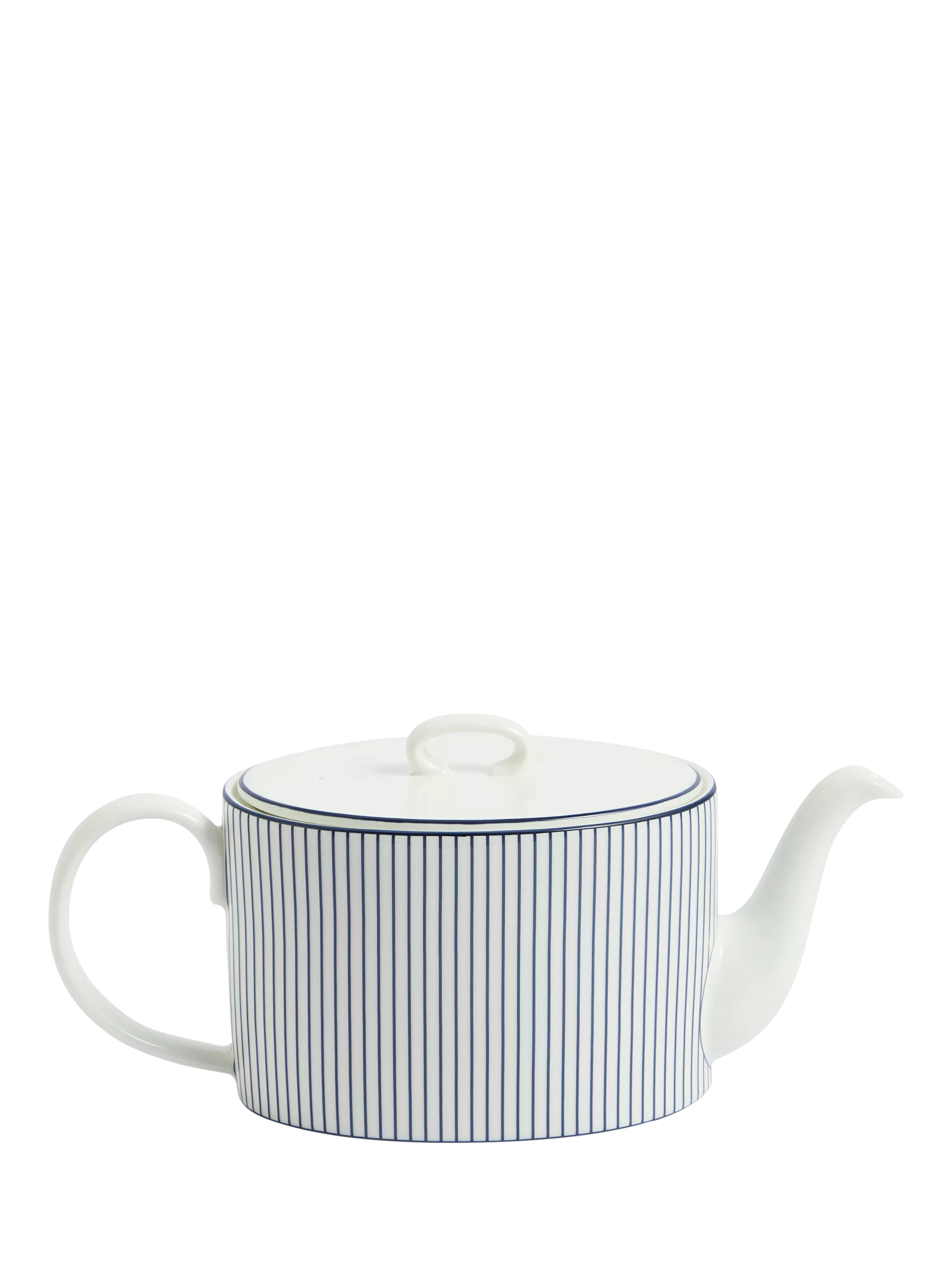 Wedgwood bone china teapot 940ml white blue pinstripe (British brand)