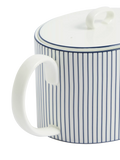 Wedgwood bone china teapot 940ml white blue pinstripe (British brand)