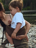 Wildride toddler hip carrier in coffee colour (British brand)