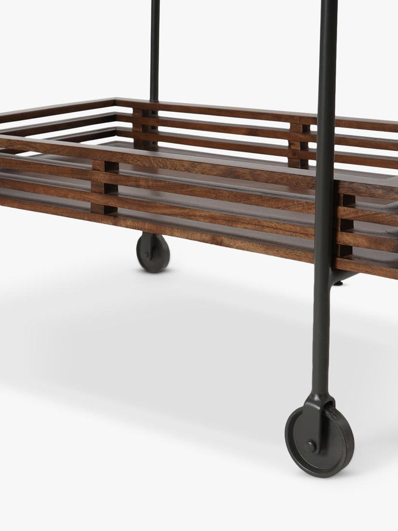 Swoon Weaving bar trolley in Dark Brown - British product
