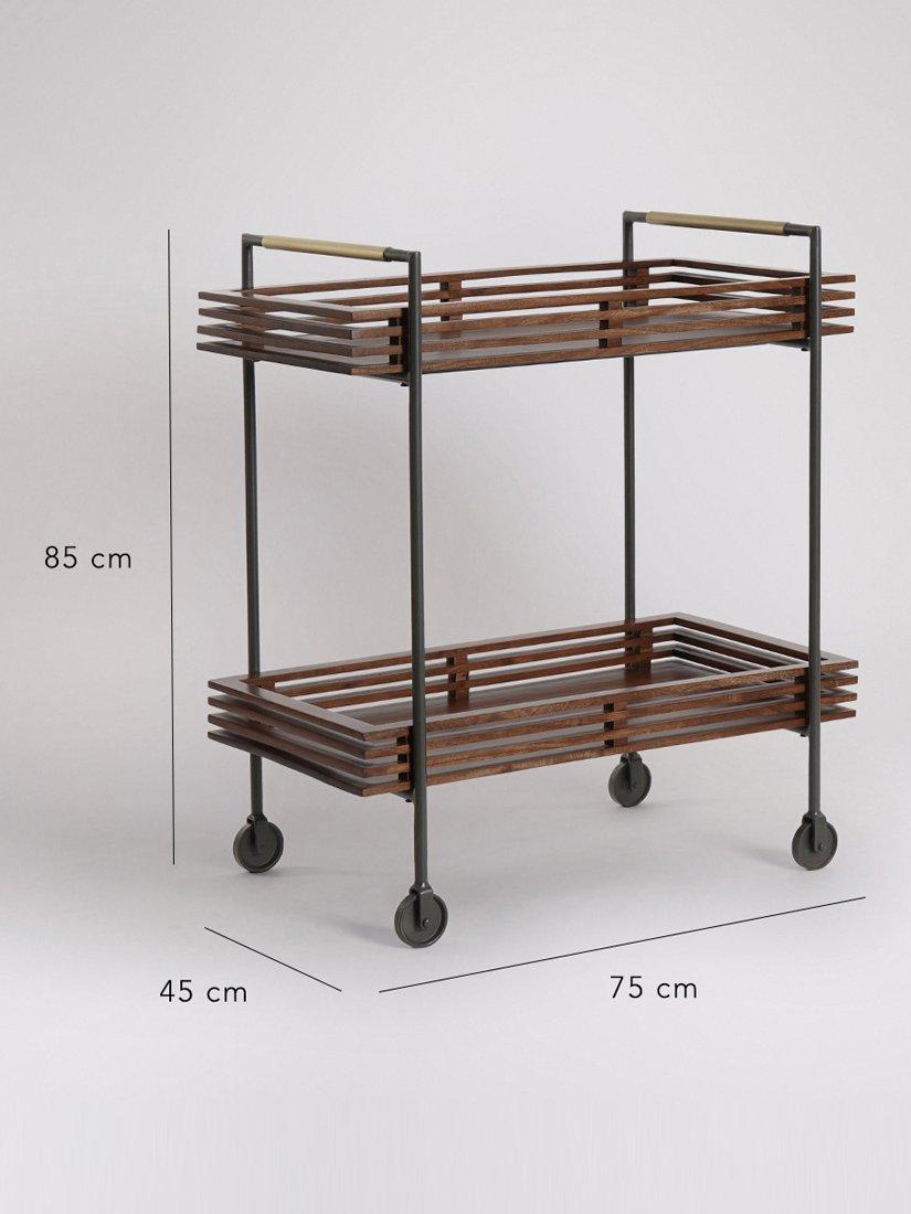 Swoon Weaving bar trolley in Dark Brown - British product
