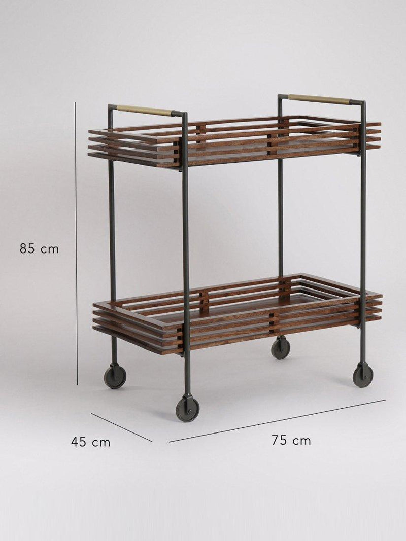 Swoon Weaving bar trolley in Dark Brown - British product
