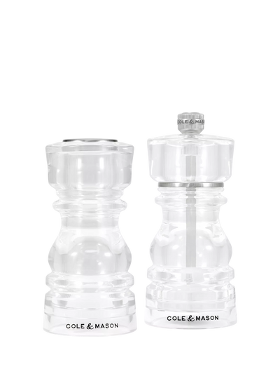 John Lewis Cole & Mason London Acrylic Salt Shaker & Pepper Mill Set, Clear- Buy online at McGrocer