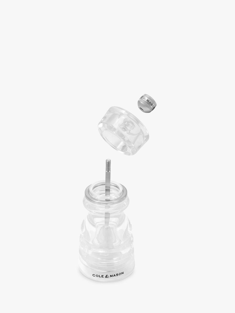 Cole & Mason acrylic salt pepper mill set, UK version
