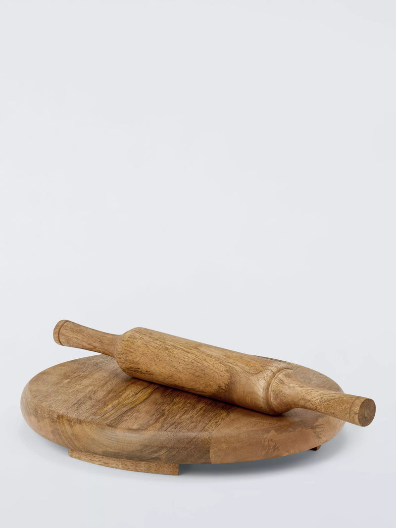 John Lewis roti board and rolling pin set FSC-certified mango wood (British brand)