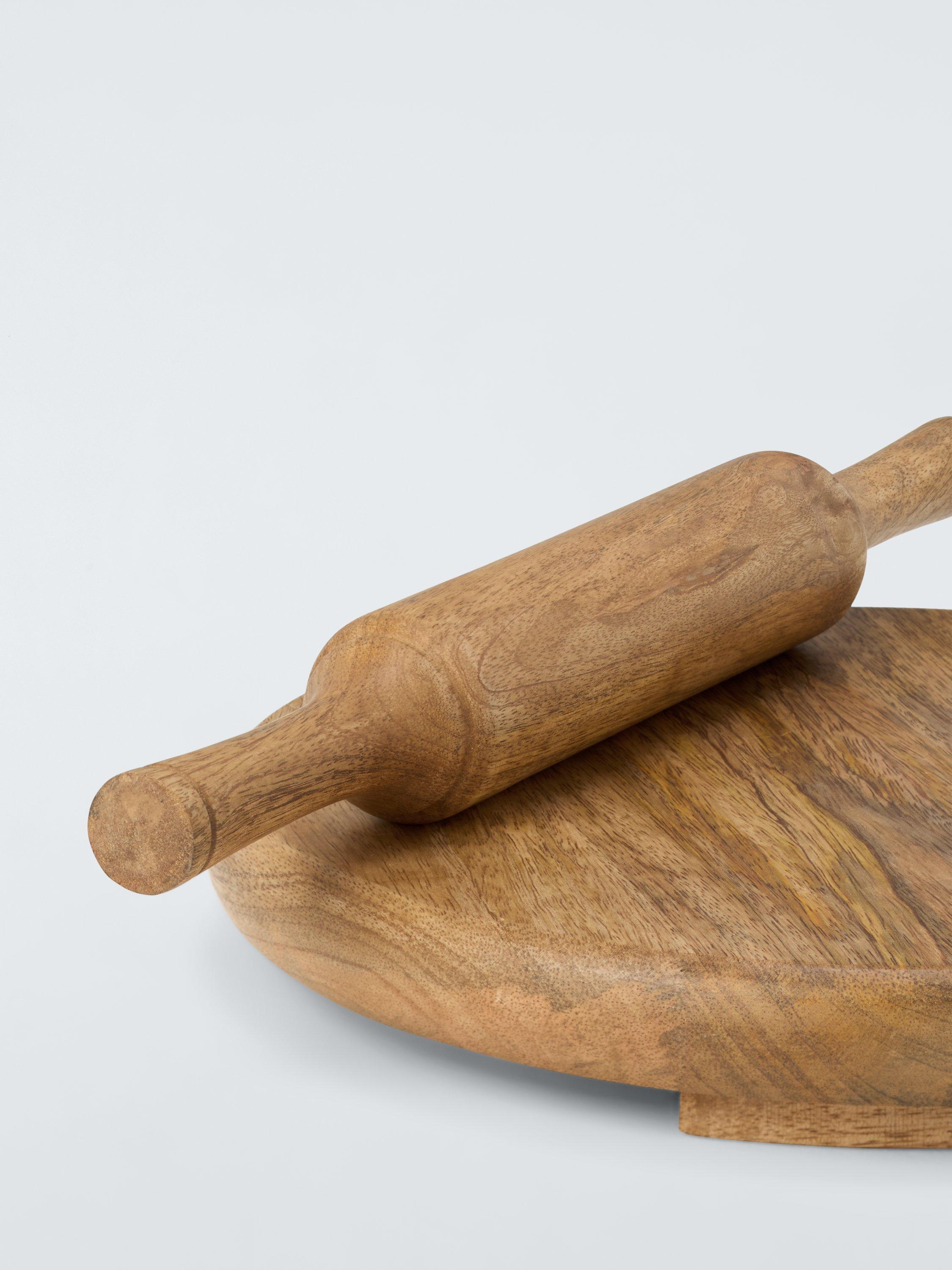 John Lewis roti board and rolling pin set FSC-certified mango wood (British brand)