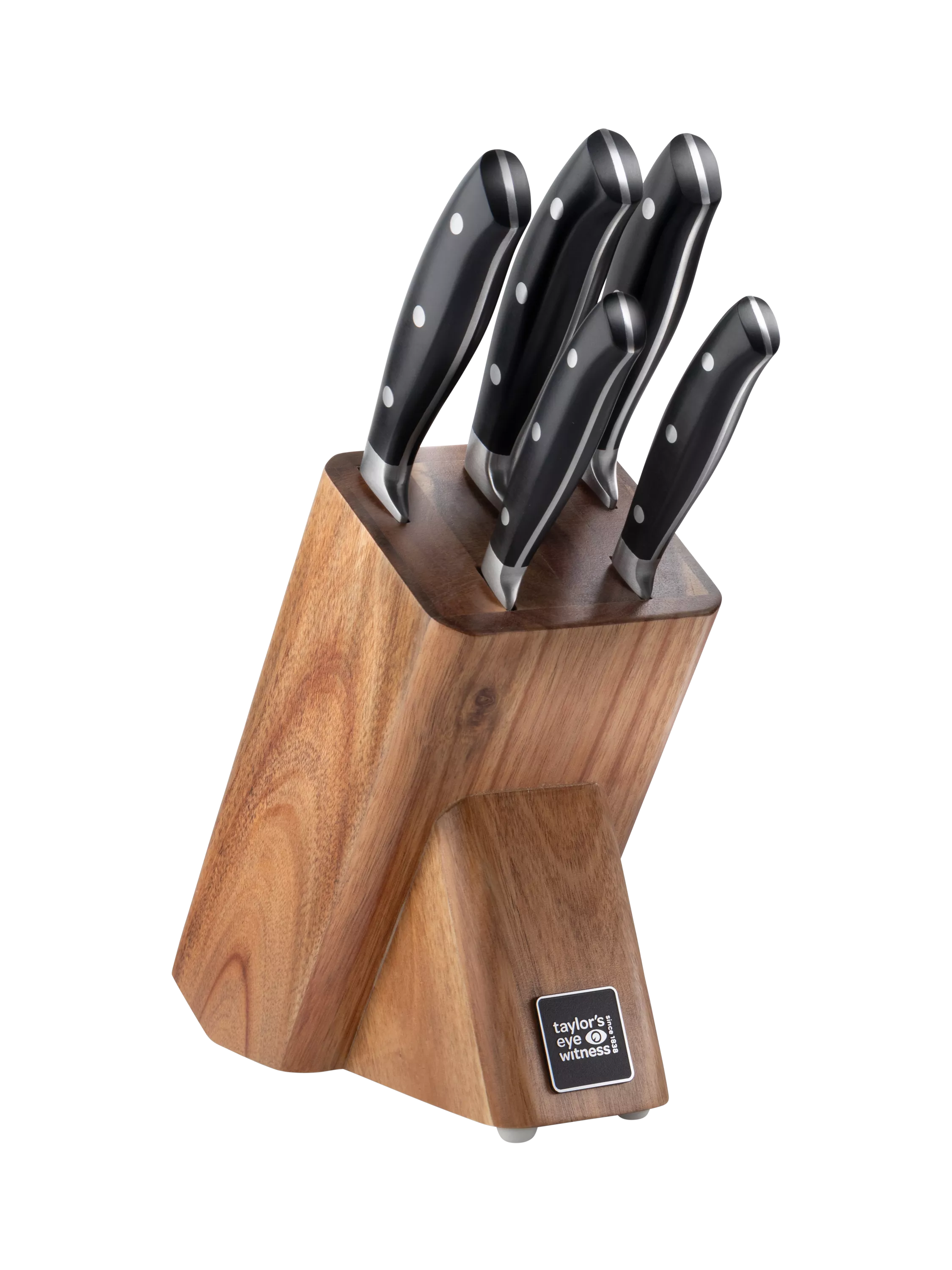 Taylor's Eye Witness acacia wood knife block set 5-piece - British product