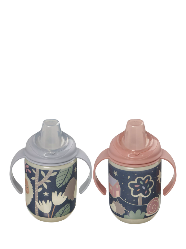 Glow in the Dark Easy Sipper Cup with Non-Spill Straw, 350ml, Pack of 2