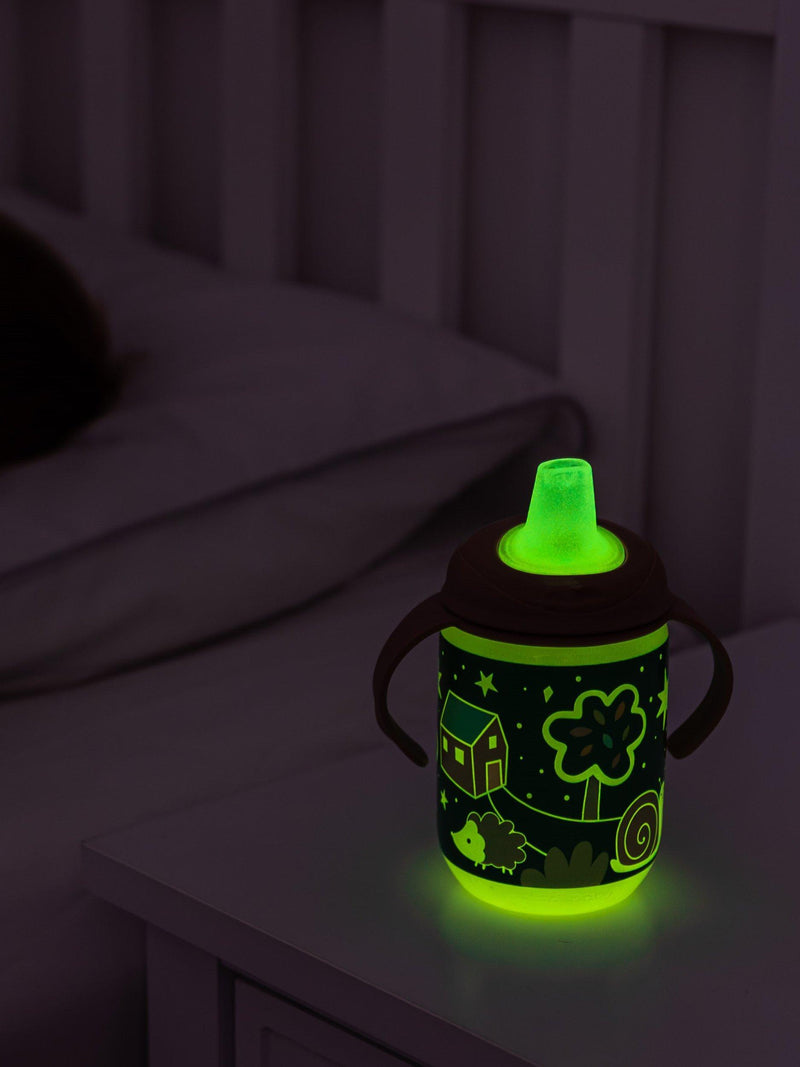 Vital Baby glow in the dark sipper cup with non-spill straw, 350ml pack of 2 (British brand)