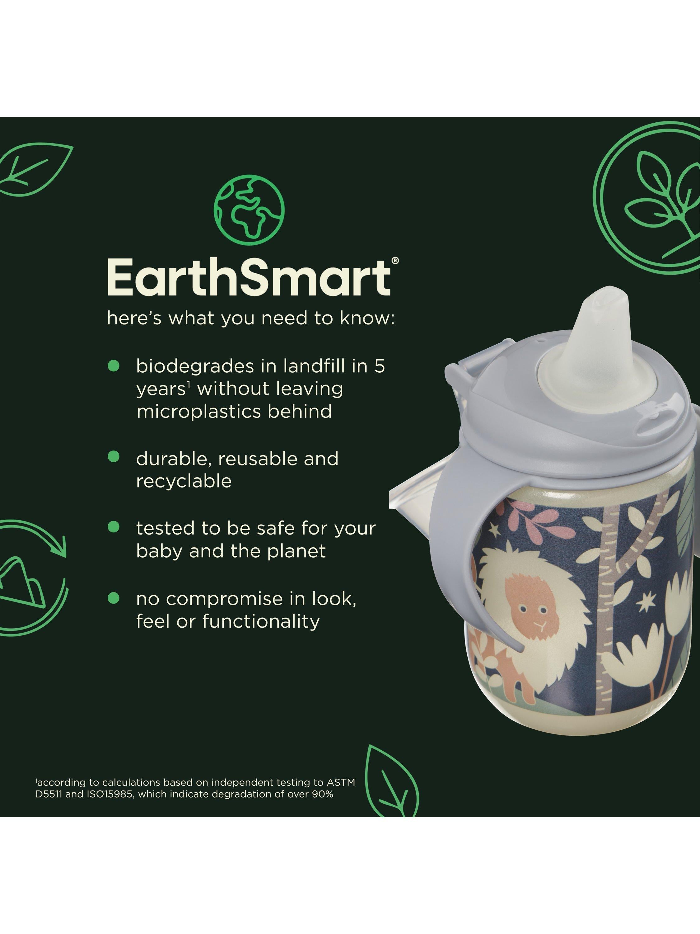 Vital Baby glow in the dark sipper cup with non-spill straw, 350ml pack of 2 (British brand)
