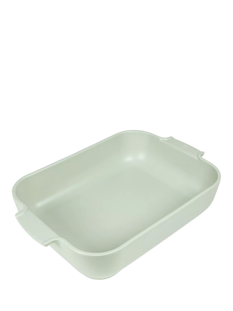 Peugeot Stoneware Rectangular Roaster, Sage Green, 32cm