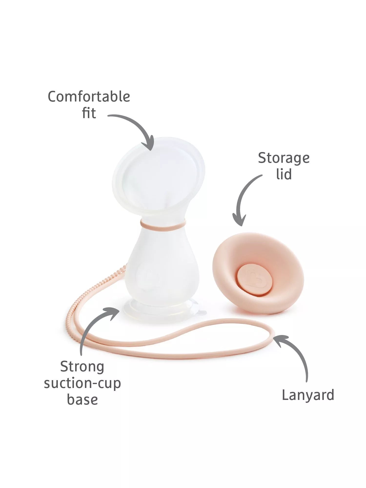 Munchkin silicone manual breast pump with lanyard and lid, UK version