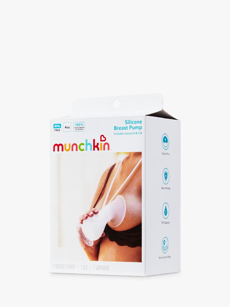 Munchkin silicone manual breast pump with lanyard and lid, UK version