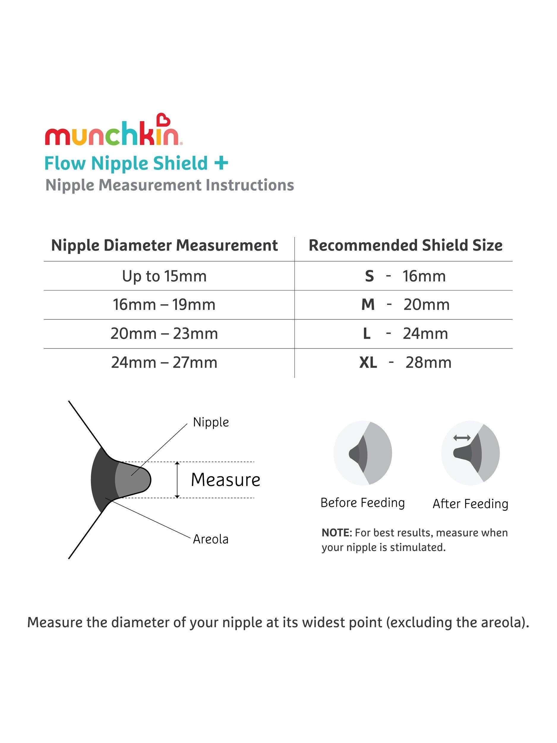 Munchkin Flow Nipple Shield+ 16mm, imported from the UK