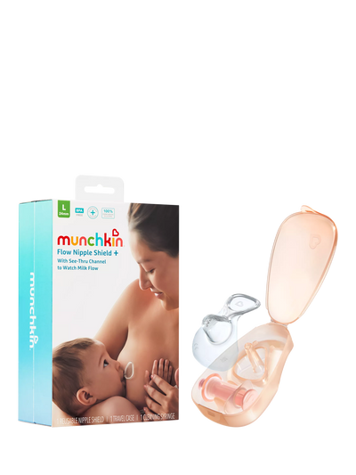 John Lewis Munchkin Flow Nipple Shield+ Silicone Nipple Shield, 24mm- Buy online at McGrocer