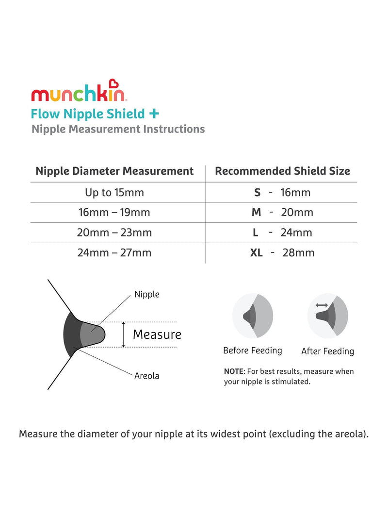 Munchkin Flow Nipple Shield 24mm silicone breastfeeding - British product