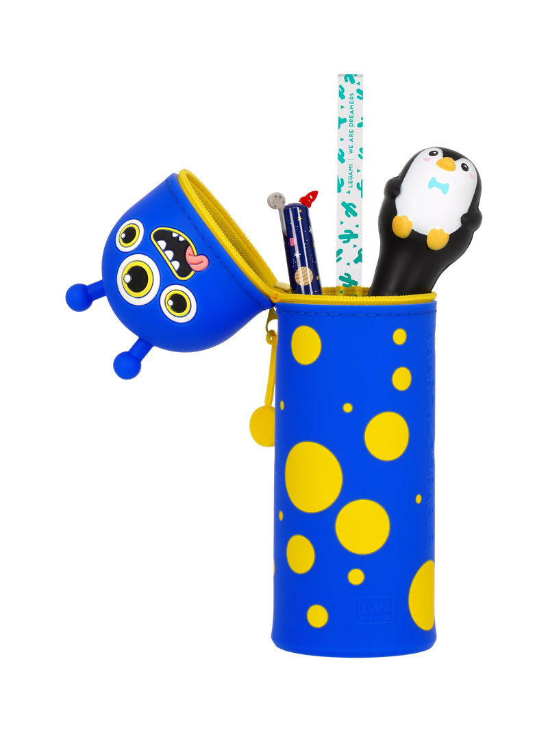 Legami Kawaii Monster pencil case navy blue silicone - British product