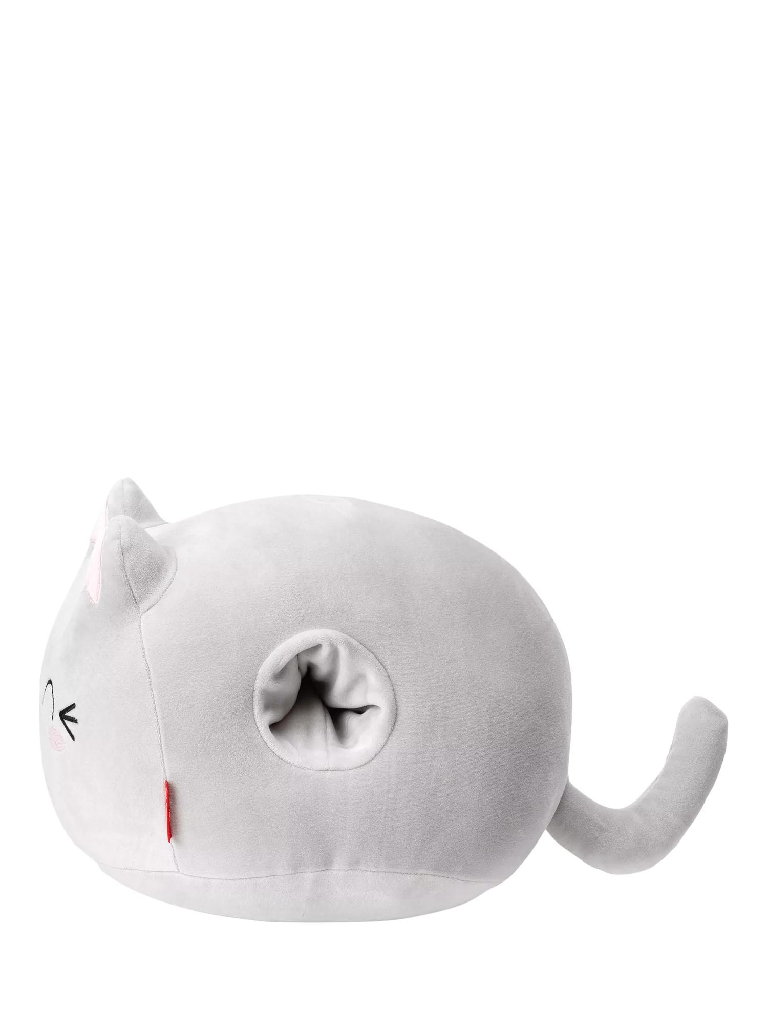 Legami grey cat-shaped super soft cushion, imported from the UK