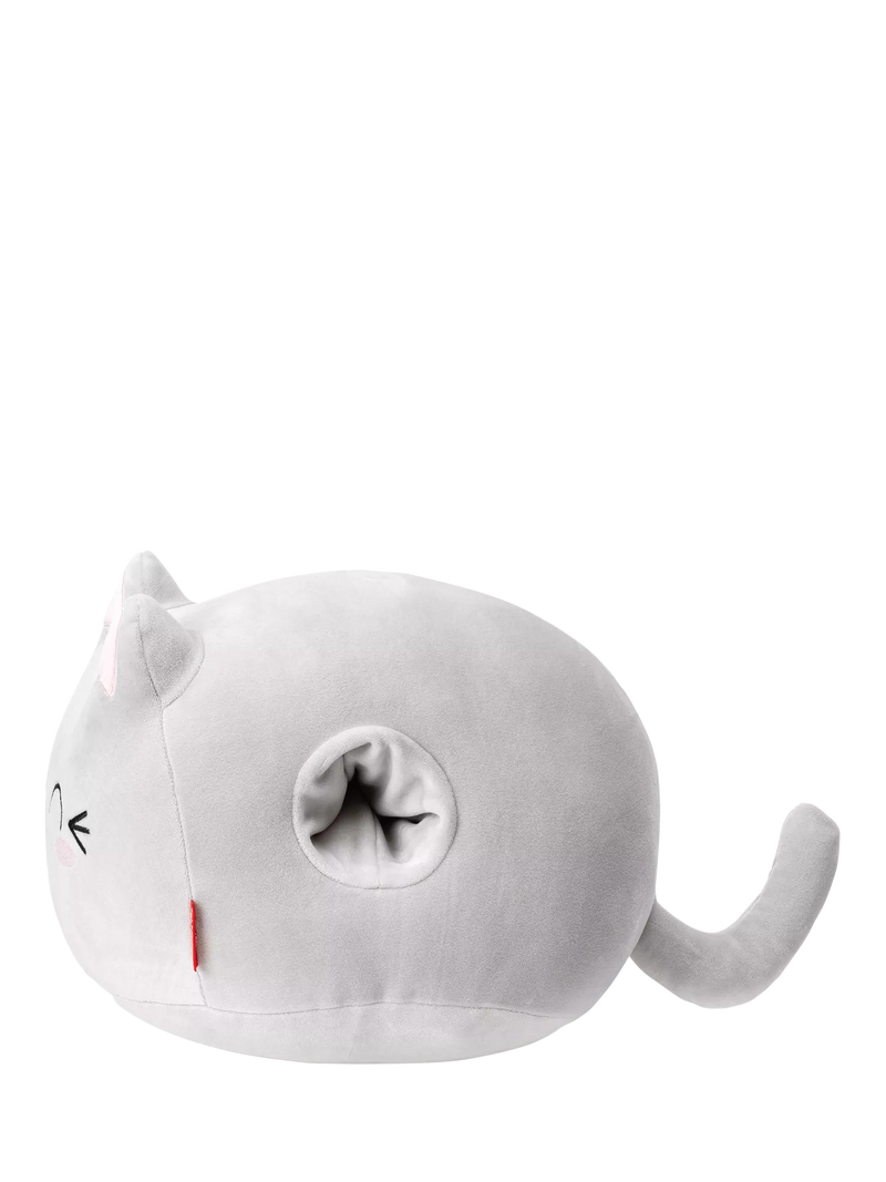 Legami grey cat-shaped super soft cushion, imported from the UK